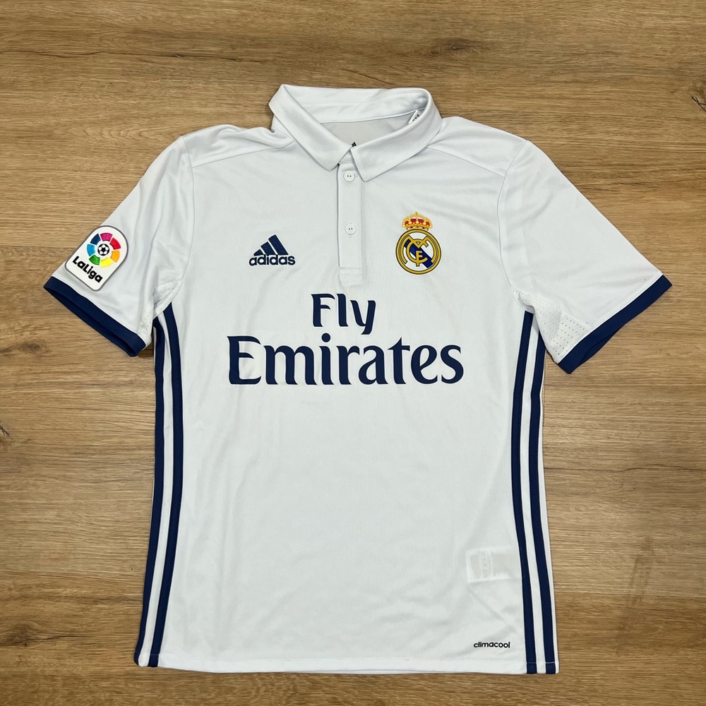 Real Madrid Home 2016/17 Jersey Youth Large Adidas Soccer Climacool Authentic